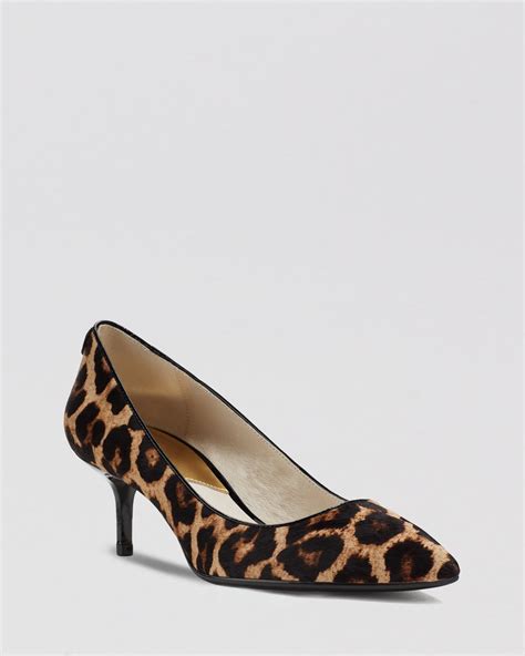 michael kors leopard print kitten heels|Michael Kors heeled boots.